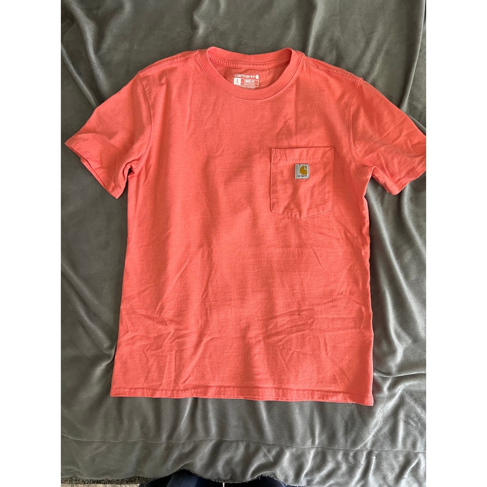 Carhartt Mens Loose Fit Pocket T-Shirt Coral Heather Small
